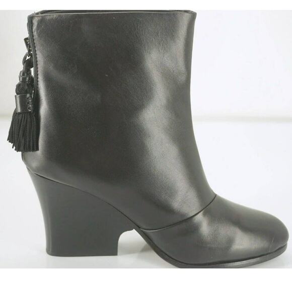 Rag & Bone Tacita Tassel Black Leather Ankle Boots